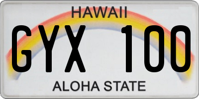 HI license plate GYX100