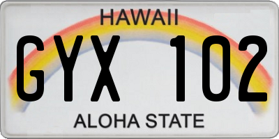 HI license plate GYX102