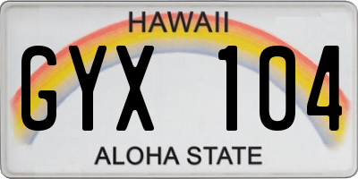 HI license plate GYX104