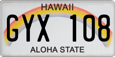 HI license plate GYX108