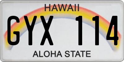 HI license plate GYX114