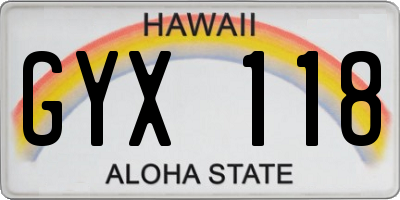HI license plate GYX118