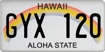 HI license plate GYX120