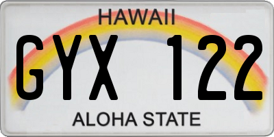 HI license plate GYX122