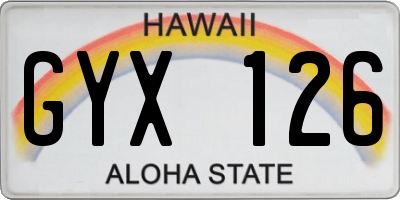 HI license plate GYX126