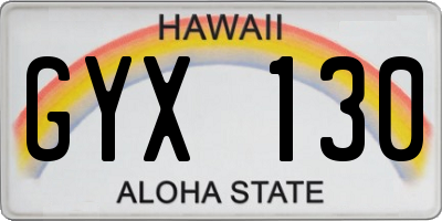 HI license plate GYX130