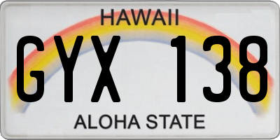 HI license plate GYX138