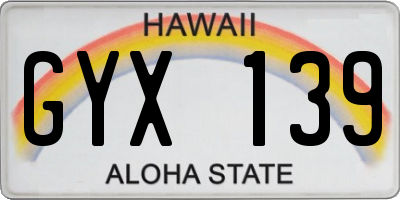 HI license plate GYX139
