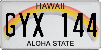HI license plate GYX144