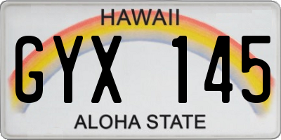 HI license plate GYX145