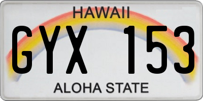 HI license plate GYX153