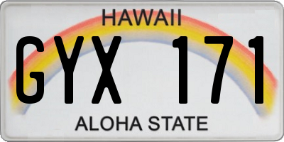 HI license plate GYX171