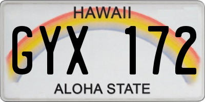 HI license plate GYX172