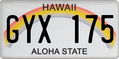 HI license plate GYX175