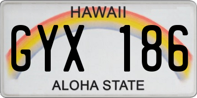 HI license plate GYX186