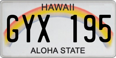 HI license plate GYX195
