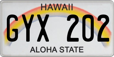 HI license plate GYX202