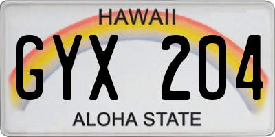 HI license plate GYX204