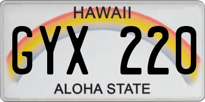 HI license plate GYX220