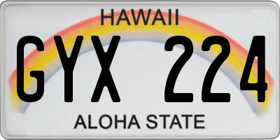 HI license plate GYX224