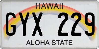HI license plate GYX229