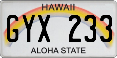 HI license plate GYX233