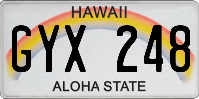 HI license plate GYX248
