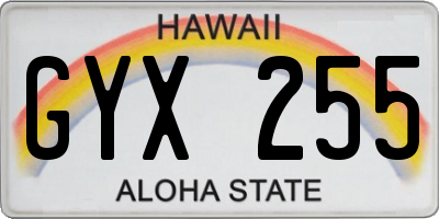 HI license plate GYX255