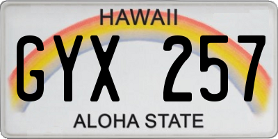 HI license plate GYX257
