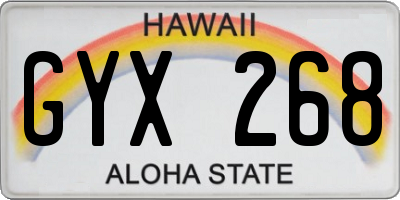 HI license plate GYX268