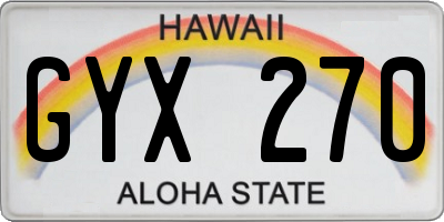HI license plate GYX270