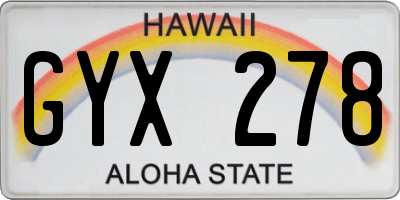 HI license plate GYX278