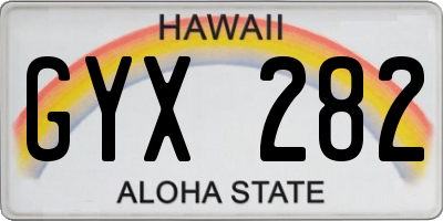 HI license plate GYX282