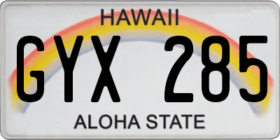 HI license plate GYX285