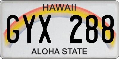 HI license plate GYX288