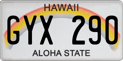 HI license plate GYX290