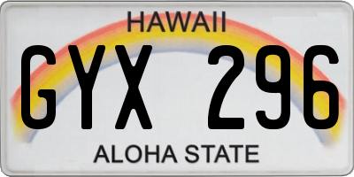 HI license plate GYX296