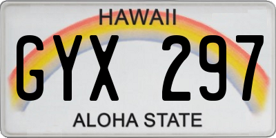 HI license plate GYX297