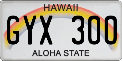 HI license plate GYX300