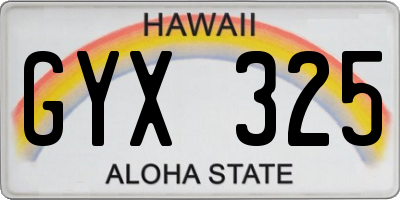HI license plate GYX325