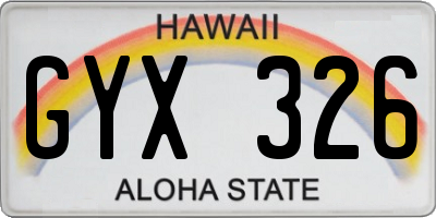 HI license plate GYX326