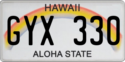 HI license plate GYX330