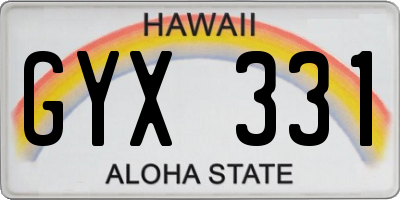 HI license plate GYX331