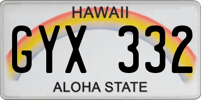HI license plate GYX332