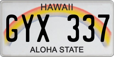 HI license plate GYX337