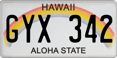 HI license plate GYX342