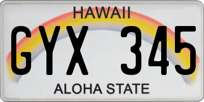 HI license plate GYX345