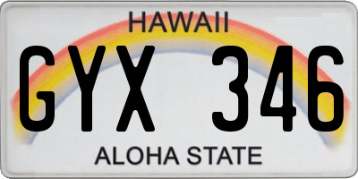 HI license plate GYX346