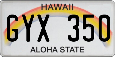 HI license plate GYX350
