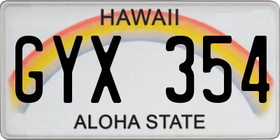 HI license plate GYX354